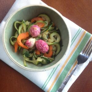 Zucchini Noodles with Roasted Radishes