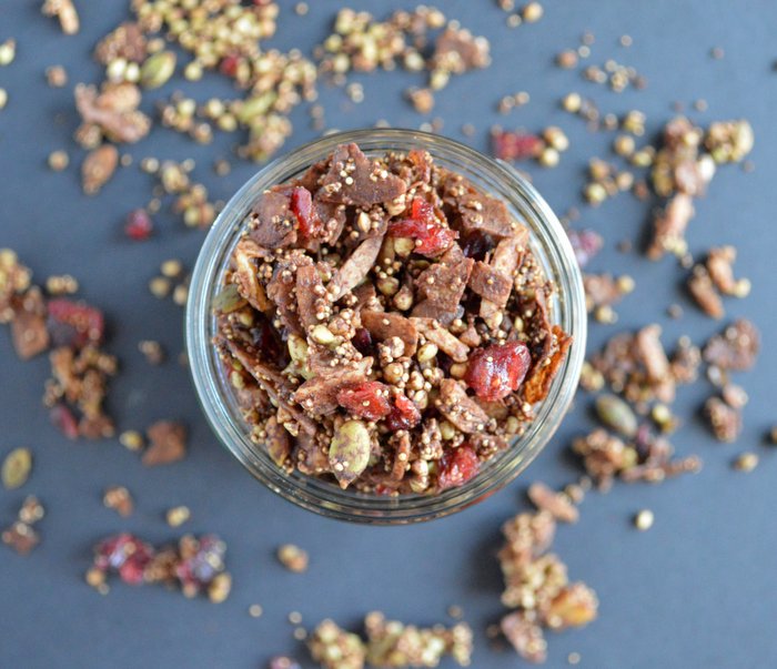 Chocolate Cranberry Granola | Healthy Nibbles and Bits