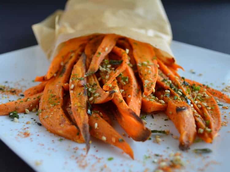 Japanese Sweet Potato Oven Fries - Kalejunkie