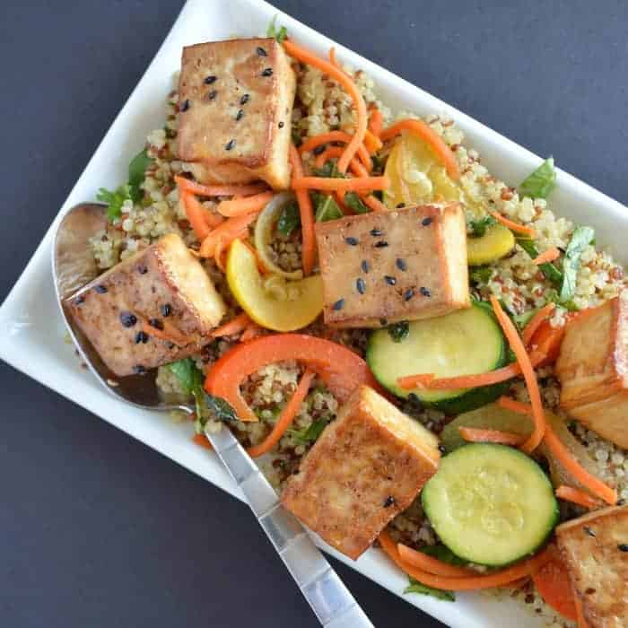 Coconut Quinoa Tamari Tofu and Vegetables