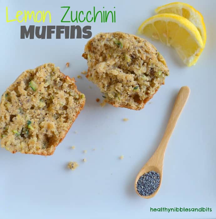 lemon zucchini muffins with poppy seeds and walnuts