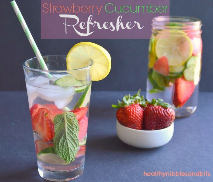 Lemon, Mint, Cucumber and Strawberry Infused Water - Slow The Cook Down