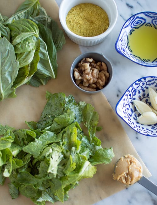 Radish Green Pesto Ingredients