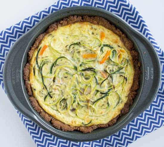 Zucchini Noodle Quiche with Almond-Flax Crust