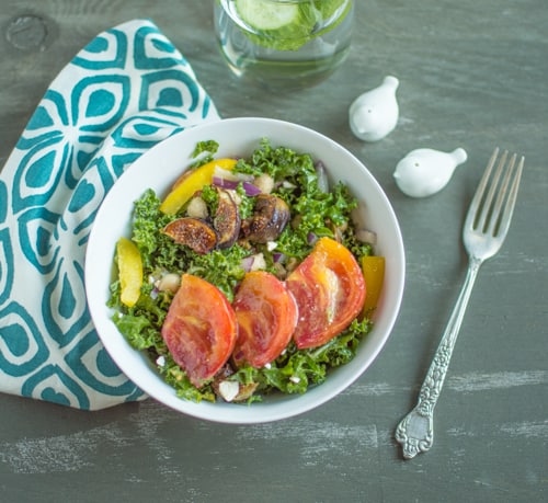 Kale Fig Tomato Salad | Healthy Nibbles and Bits