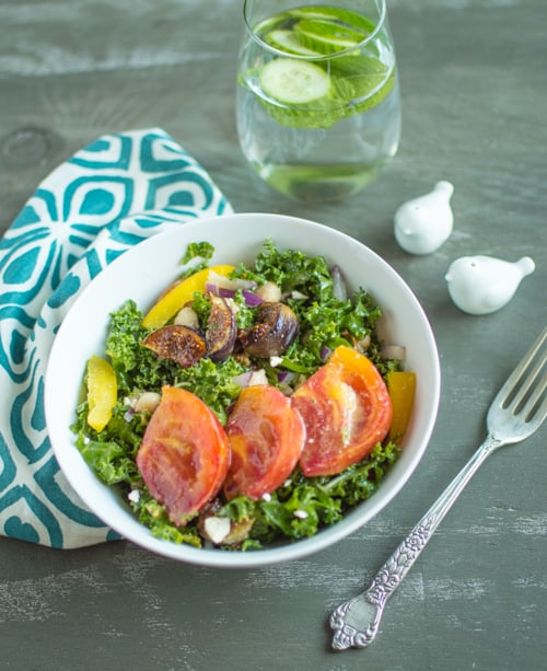 Kale Fig Tomato Salad | Healthy Nibbles and Bits