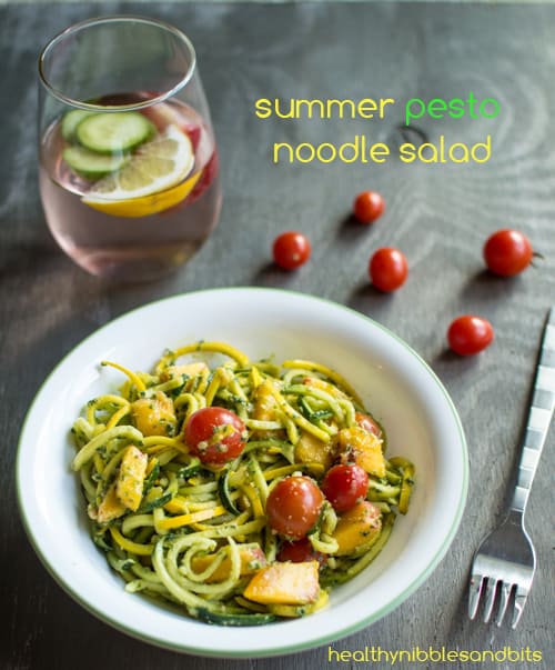 Summer Pesto Noodle Salad Healthy Nibbles By Lisa Lin