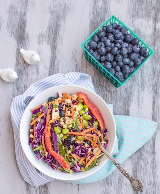 Rainbow Salad with Peanut Vinaigrette