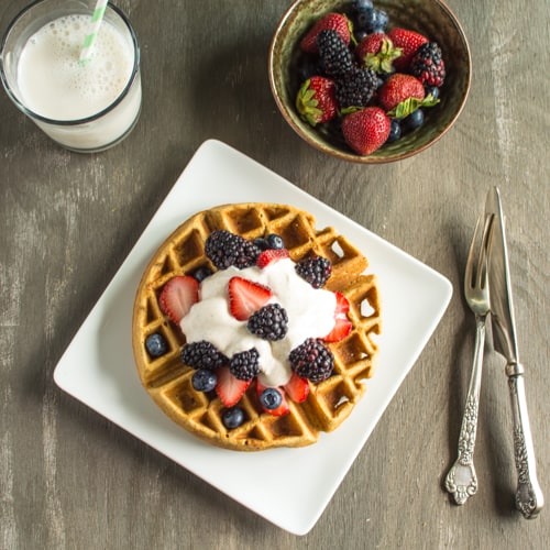 Ginger Oatmeal Waffles with Yogurt Cream