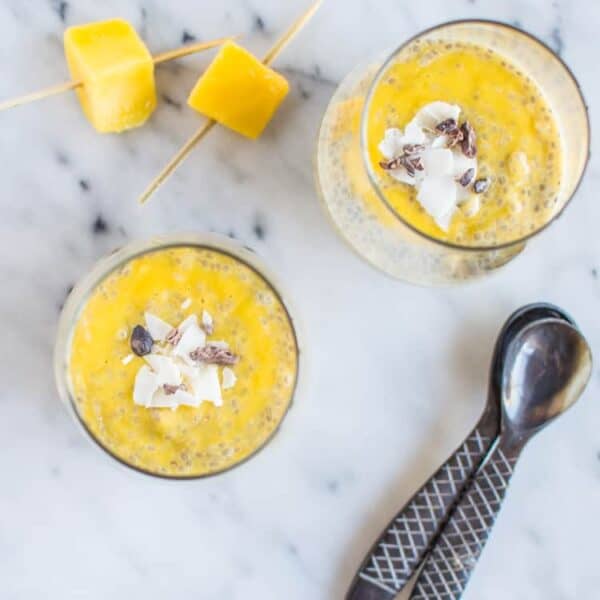 Five-Ingredient Fridays: Mango Chia Pudding | Healthy Nibbles by Lisa Lin