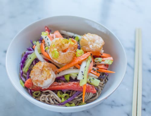 Shrimp + Pickled Vegetables Soba Bowl 