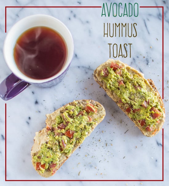 Avocado Hummus Toast | healthynibblesandbits.com