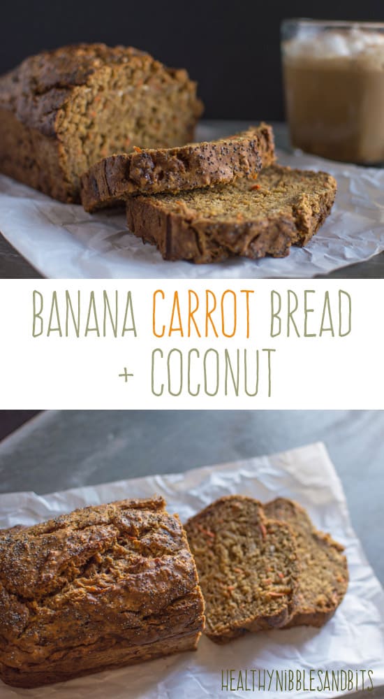 Banana Carrot Bread with Coconut | healthynibblesandbits.com