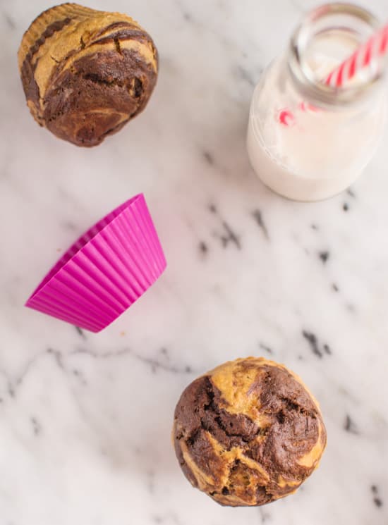 Banana Marble Muffins | healthynibblesandbits.com