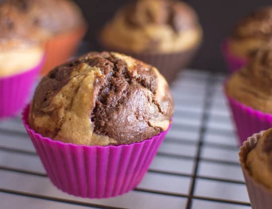 Banana Marble Muffins | healthynibblesandbits.com