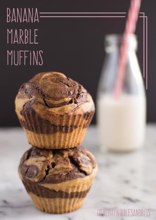 Banana Marble Muffins | healthynibblesandbits.com