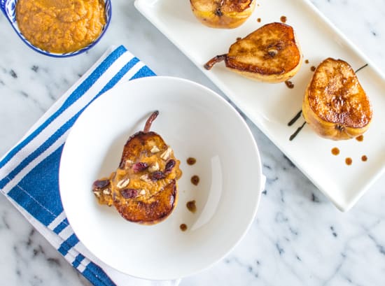 Caramelized Pears with Pumpkin Sauce