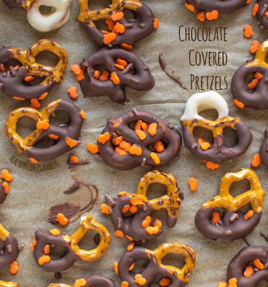 Chocolate-Covered Pretzels | healthynibblesandbits.com