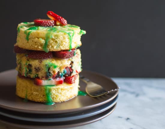 Mini Birthday Cake with Mint Sauce | healthynibblesandbits.com