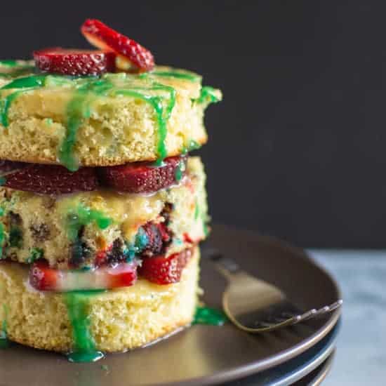 Mini Birthday Cake with Mint Sauce | healthynibblesandbits.com