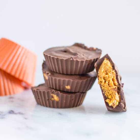 Pumpkin Pie Peanut Butter Cups | healthynibblesandbit.com