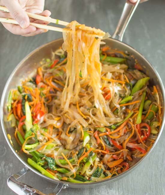 Vegetable Stir Fry Mung Bean Noodles