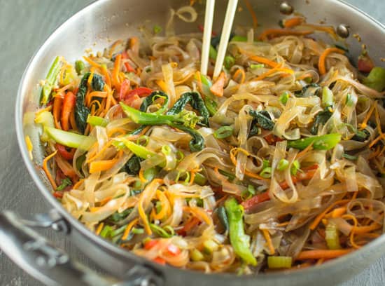 Vegetable Stir Fry Mung Bean Noodles