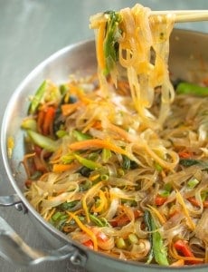 Vegetable Stir Fry Mung Bean Noodles | Healthy Nibbles by Lisa Lin