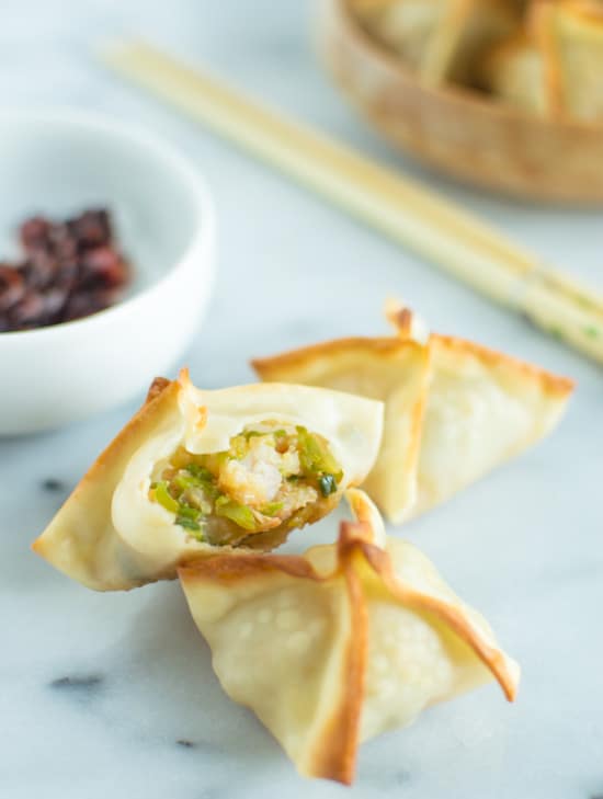 Bakade thailändska räkor Wontons | healthynibblesandbits.com