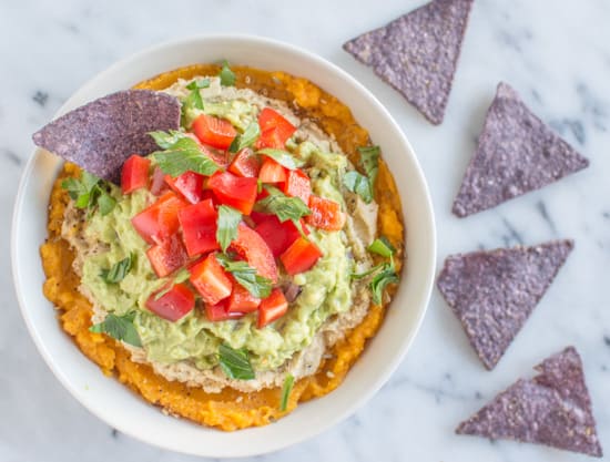 THE BEST Butternut Squash, Hummus and Guacamole Dip | healthynibblesandbits.com #vegan #glutenfree