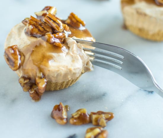 No Bake Soy Pumpkin Cheesecake | healthynibblesandbits.com