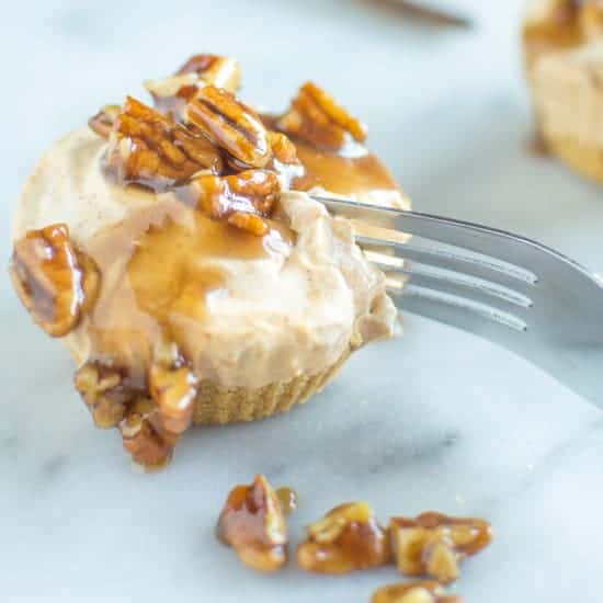 No Bake Soy Pumpkin Cheesecake | healthynibblesandbits.com