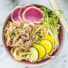 Udon Bowl with Slow Cooker Pork | healthynibblesandbits.com