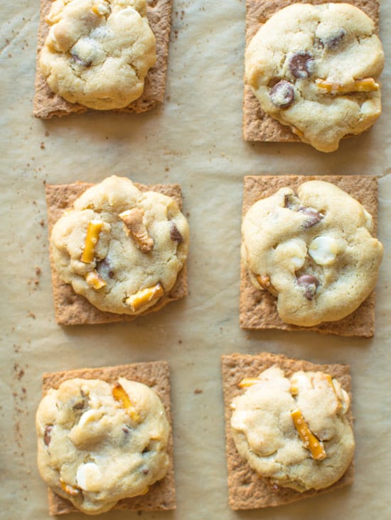 Chocolate Chip Cookies with Pretzels and Graham Cracker | healthynibblesandbits.com