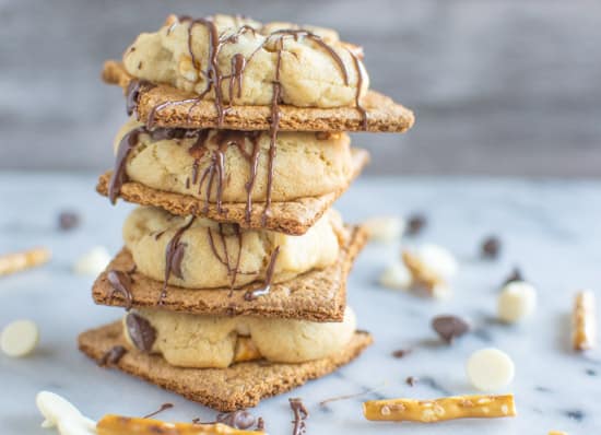 Chocolate Chip Cookies with Pretzels and Graham Cracker | healthynibblesandbits.com