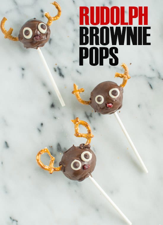 Gluten-Free Rudolph Brownie Pops - Healthy Nibbles & Bits