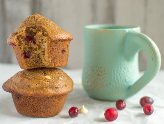 Whole Wheat Orange Cranberry Muffins | healthynibblesandbits.com