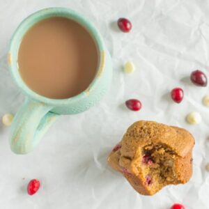 Whole Wheat Orange Cranberry Muffins | healthynibblesandbits.com