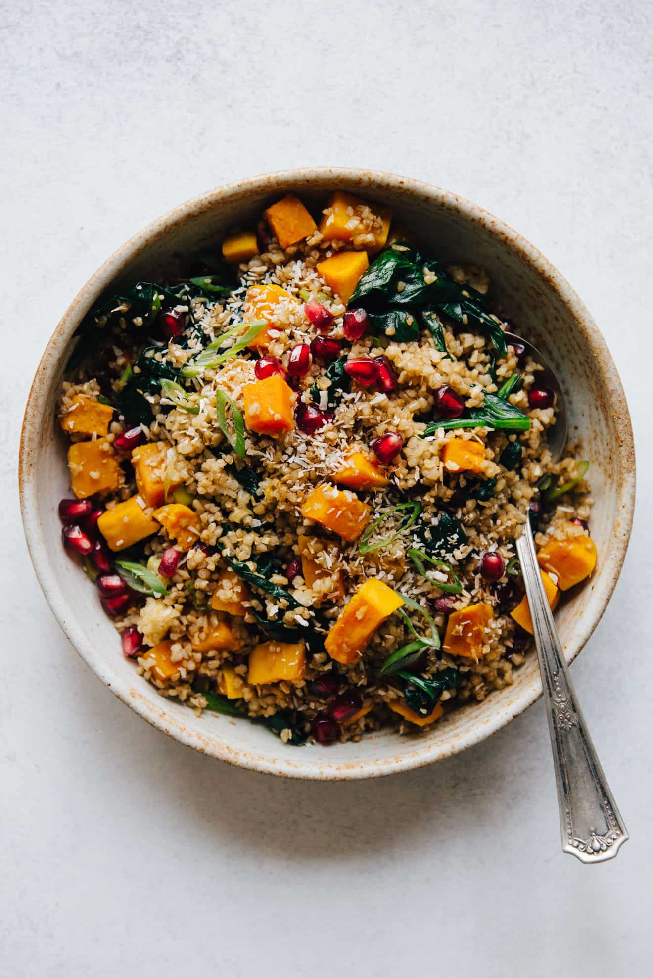 #Vegan Coconut Bulgur & Butternut Squash Bowl - a healthy grain bowl that is easy to make!