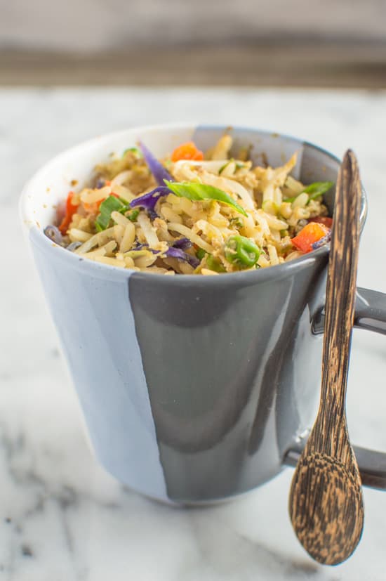 Egg Fried Rice In A Mug | healthynibblesandbits.com #glutenfree