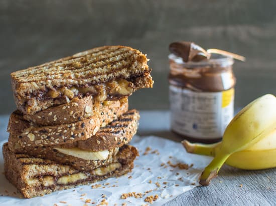 Grilled Banana Nutella Sandwich | healthynibblesandbits.com