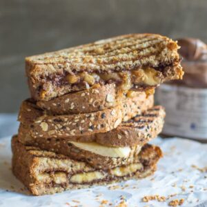 Grilled Banana Nutella Sandwich | healthynibblesandbits.com