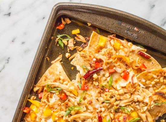 Kung Pao Chicken Nachos | healthynibblesandbits.com