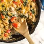 We've all had chicken and rice before, but have you every tried chicken and kamut...in a casserole? This is one protein-packed dish! | healthynibblesandbits.com