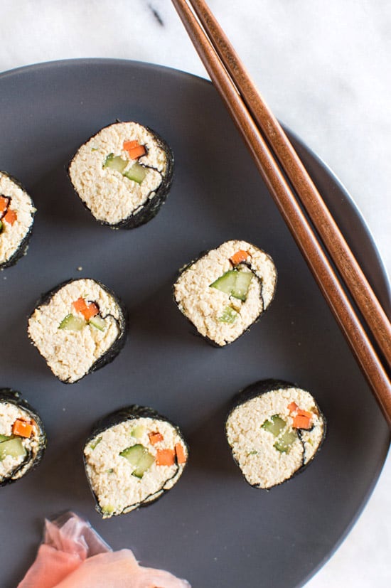 Grain Free Tofu Sushi | healthynibblesandbits.com #vegan #glutenfree #raw #grainfree