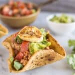 Mini Sofritas Tostada Bowl with Fried Plantains | healthynibblesandbits.com #glutenfree #vegan