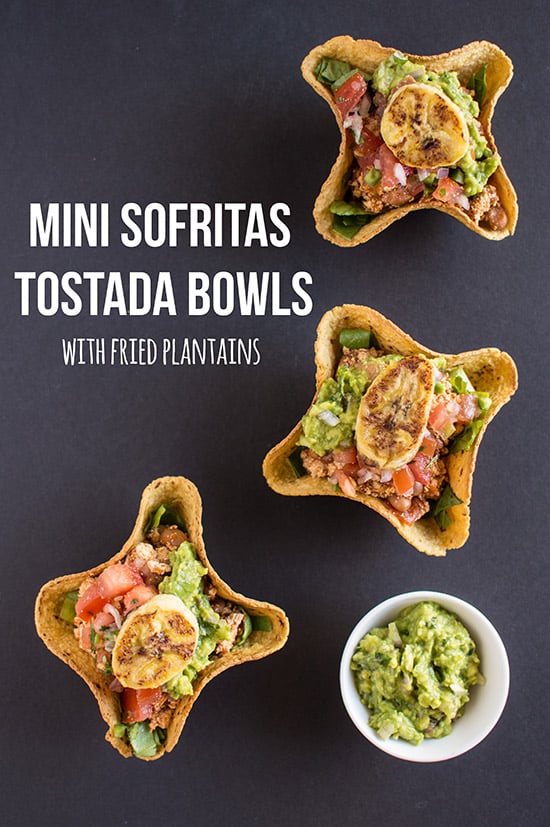 Mini Sofritas Tostada Bowl with Fried Plantains | healthynibblesandbits.com #glutenfree #vegan