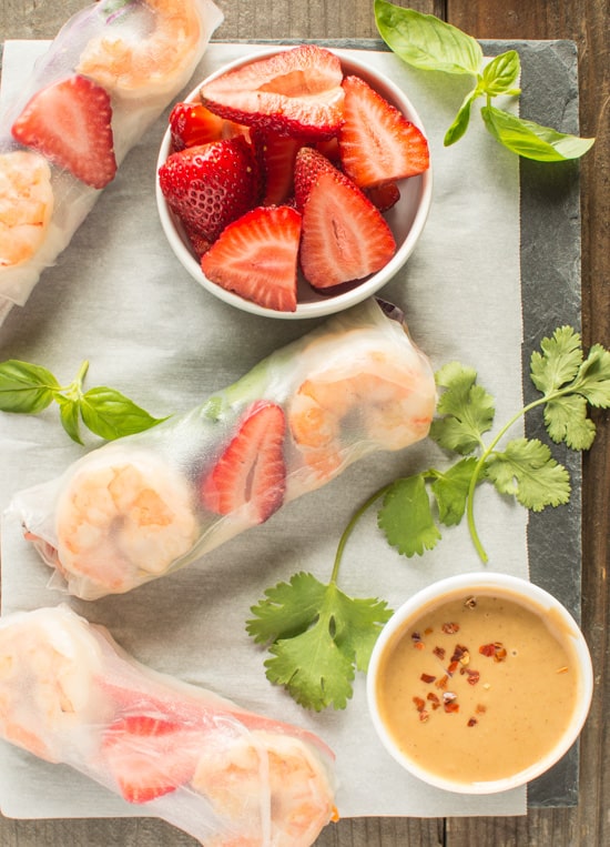 Shrimp Spring Rolls with Peanut Sauce - Eating Bird Food