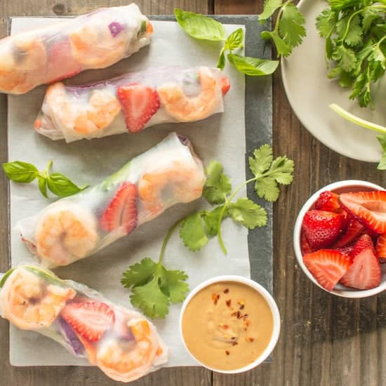 Shrimp Spring Rolls with Peanut Sauce