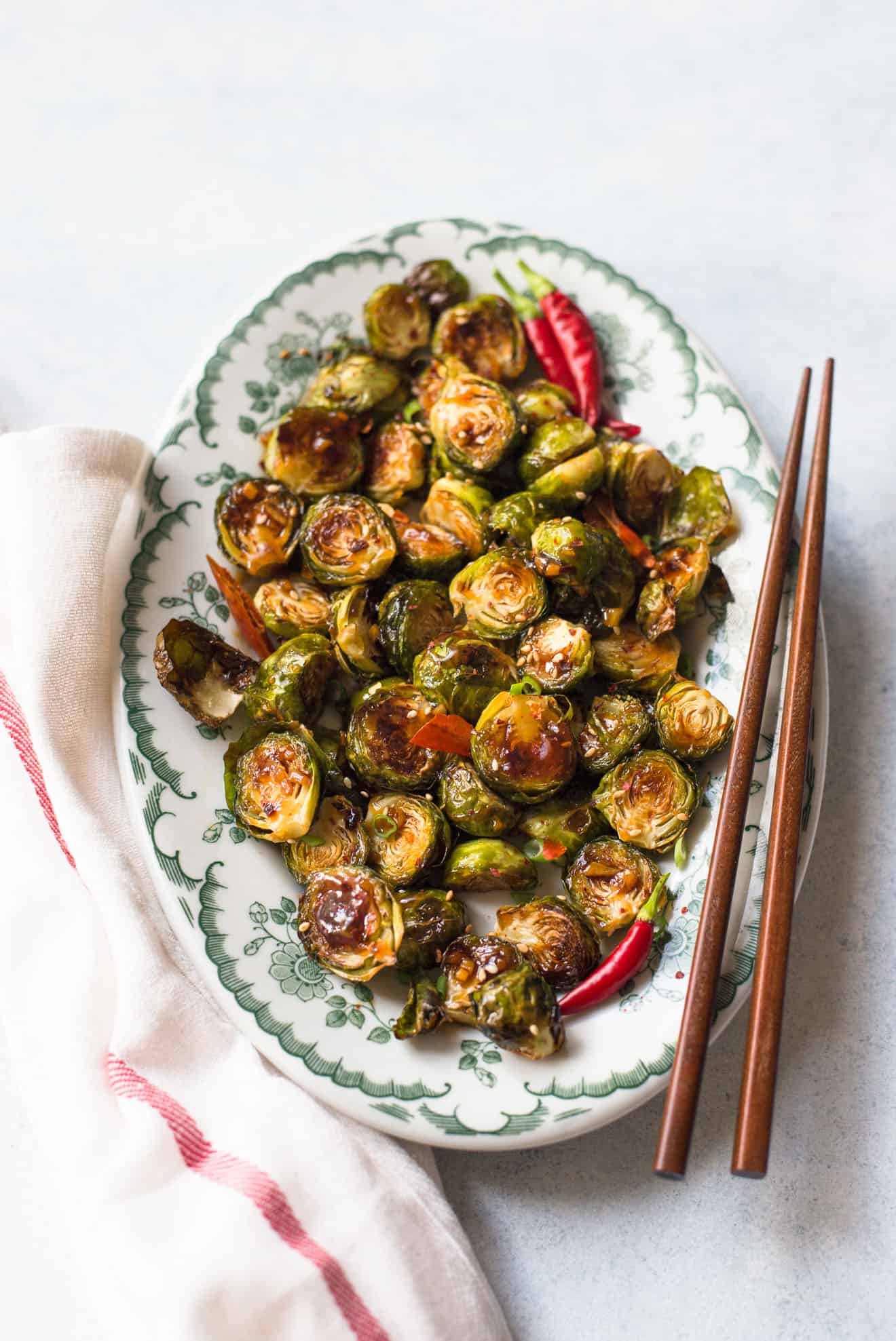 General Tso's Brussels Sprouts | Healthy Nibbles by Lisa Lin